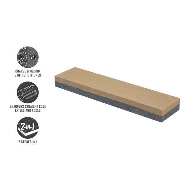 Smith's 50821 8” Dual Grit Combination Sharpening Stone – Gray