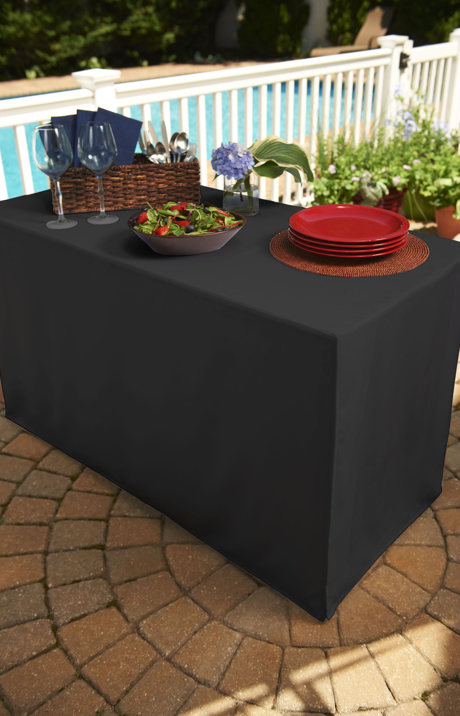 6 Foot Folding Table Cloth Black 30x72x29 Tablecloths Kitchen & Table