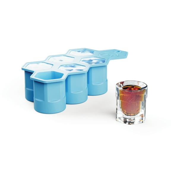 Outset Silicone Hexagon Ice Shot Mold, 6 Glass Capacity
