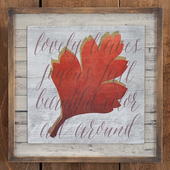 HomeMagic Decorative Block Sign, Lovely Leaves