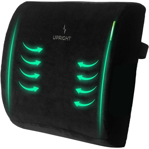 UpRight Lumbar Memory Foam Ergonomic Backrest Cushion, 14x12x4"
