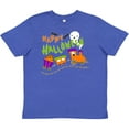 thumbnail image 3 of Inktastic Happy Halloween- Train with Pumpkins, Bats, Cat,and Ghost Youth T-Shirt, 3 of 5