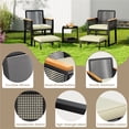 thumbnail image 6 of Yaheetech 5-Piece Outdoor Conversation Furniture Set with Glass Table and Ottomans, Black/Beige, 6 of 8