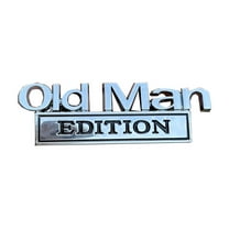 Old Man EDITION 3D Metal Car Badge - Silver & Black Body Sticker, Rear/Tailgate/Bumper Decal for Cars, Trucks & SUVs