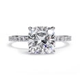 thumbnail image 2 of IGI Certified Lab Grown Diamond Engagement Ring | Center 8mm Cushion Cut Solitaire Stackable Promise Rings For Women In 14k Solid White Gold | F-G, VS-SI Quality (2.95 Ctw) Ring Size-5, 2 of 7
