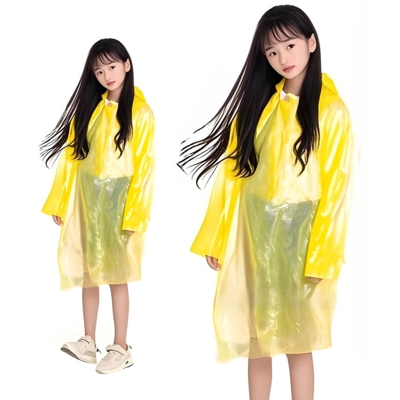 Raincoat for Girls Light Waterproof Kids Rain Jacket Reusable Rain Ponchos with Hood Boys Lightweight Rain Jacket One Size