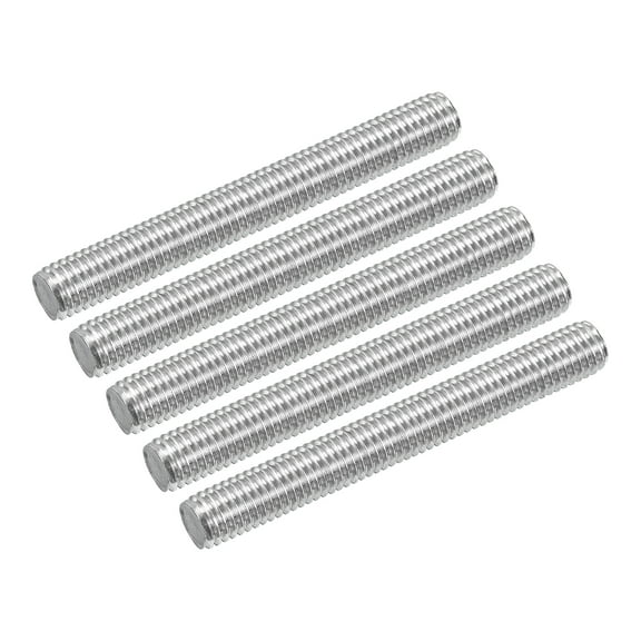 Uxcell 5Pack M6 x 50mm Fully Threaded Rod Right Hand Threads, 1 Thread Pitch