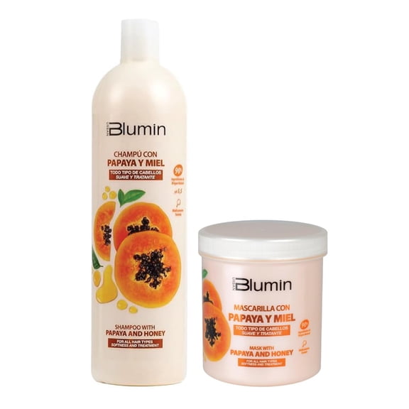Blumin Papaya & Honey Kit - Shampoo 1000ml   Mask 700ml