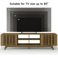 thumbnail image 5 of ONBRILL 70-Inch TV Stand for TVs up to 80 Inch, Mid-Century Modern Television Stand with Power Outlet， Entertainment Center with Sliding Grille Door Cabinets and Open Shelves for Living Room, Oak, 5 of 17