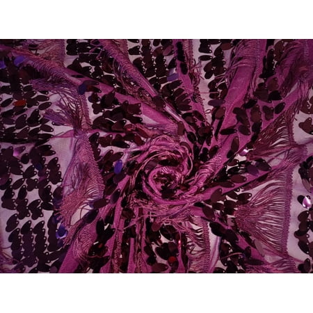SEQUENCE Net AUBERGINE color fabric 58'' Wide [15014]