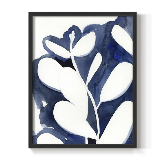 Blue Eucalyptus II Framed Print in Black Solid Wood Framed Print No Nail Hanging