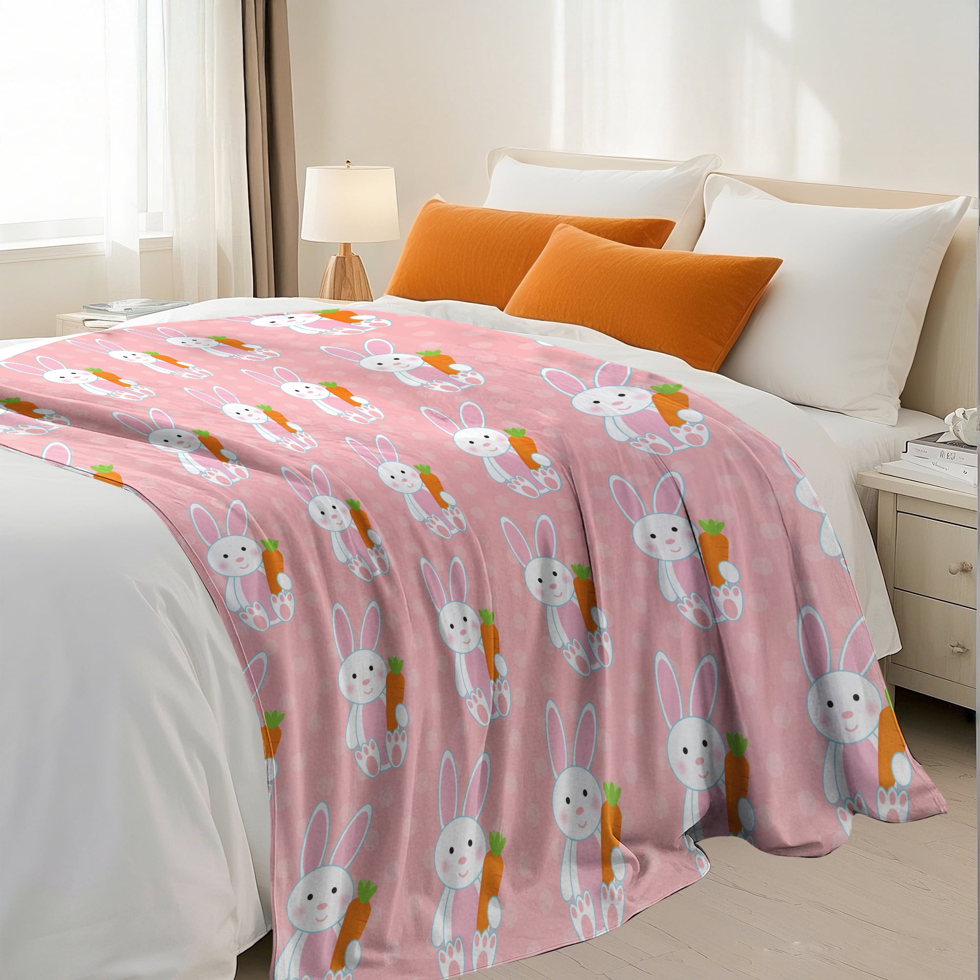 Easter Throw Blanket, Warm Fleece Flannel Bed Blanket, Lightweight Easter Blanket for Sofa Bed Couch 40"x50"
