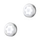 thumbnail image 4 of Toystoory Luz de decoración de dormitorio de luces nocturnas inalámbricas con sensor Concha redonda plateada luz blanca. 2Conjunto, 4 of 6