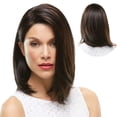 thumbnail image 1 of Sallcks peluca corta marrón para mujer, parte lateral, pelo sintético liso Natural, peluca de repuesto, pelucas de disfraz de Cosplay marrón mezclado, 1 of 5