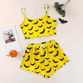 thumbnail image 2 of Bjutir Women Halloween Short Set Sleeveless Tank Top And Halloween Print Casual Pajamas Set Homewear Summer Outfit Set For Women Yellow, 2 of 4