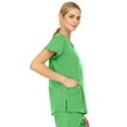 thumbnail image 3 of MediChic Women's V-Neck Scrub Top - 3-Pocket, 4-Way Stretch, Comfortable Medical Uniform, Green Apple XX-Small, 3 of 3