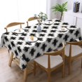 thumbnail image 6 of Rectangle Tablecloth with Wave Lace 60x84 Inch, White Buffalo Plaid Rectangular Table Cloth Wipeable Table Top Cover Kitchen Tablecover for Dining Table, Buffet Parties and Camping, 6 of 8