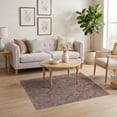 thumbnail image 3 of ODIKA 4'x6' Burgundy And Sage Green Vintage Floral Washable Area Rug Intricate Victorian Botanical Pattern Design Pet Friendly, Non-Shedding for Bedroom, Reading Nook, 3 of 7