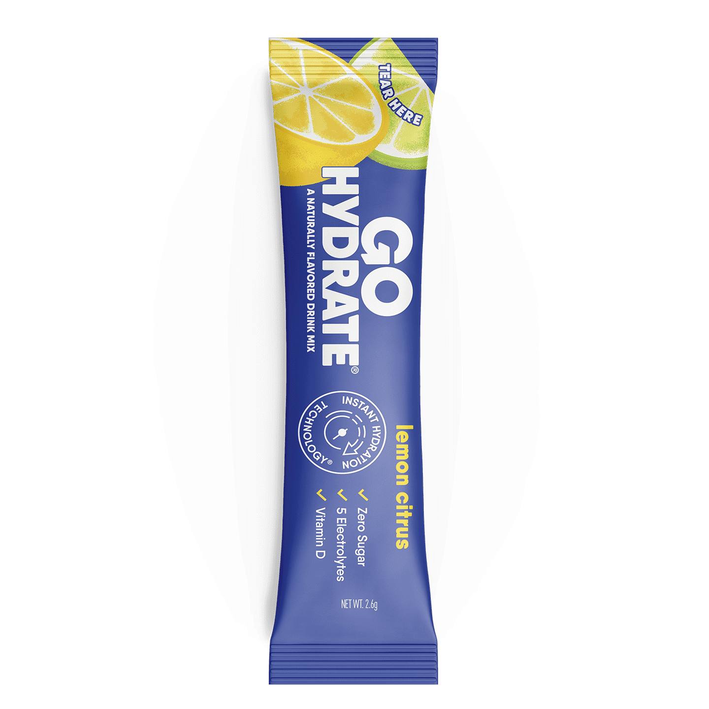 Electrolyte Hydration Drink Mix with Vitamin D, Non GMO Electrolyte Powder Hydration Pack, Lemon Citrus, 30 Hydration Powder Packets - GoHydrate