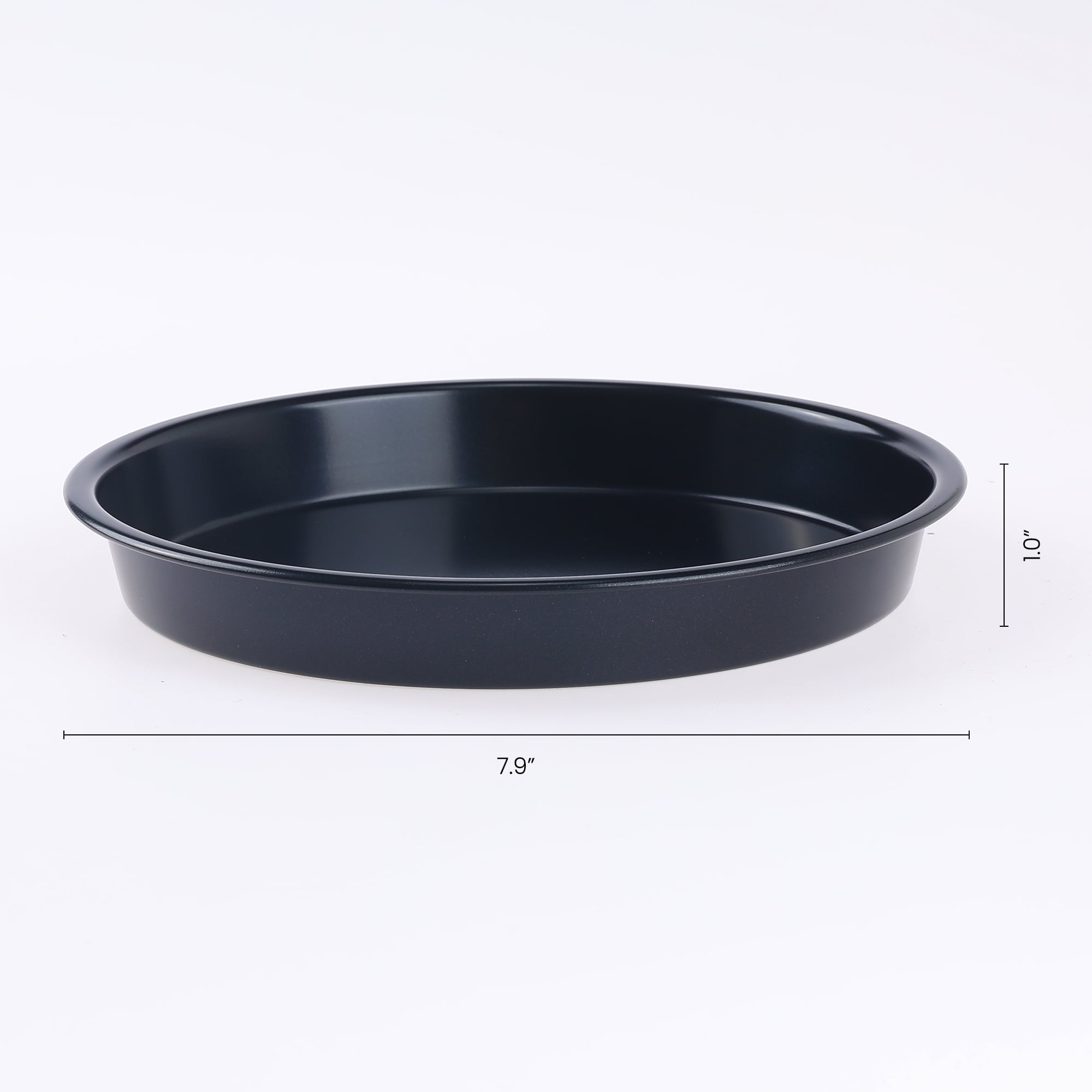 Baking Sheet Pan Set of 3, Warp-Resistant Nonstick Round Cake Pan, Cookie Sheets, Thick Sheet Pans for Baking, Roasting Black 7.9*7.9*1in