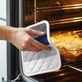 thumbnail image 3 of Navy Blue Grey Striped Pot Holders for Kitchen Heatproof Potholder, 2 Pack Farmhouse Modern Hot Pads Multipurpose Oven Pads Cloth Potholders Trivet for Cooking and Baking, 3 of 8