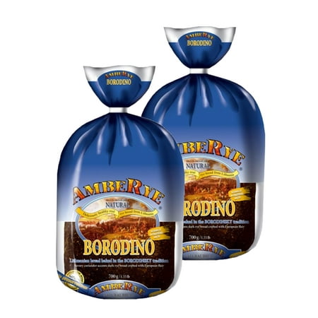 AmbeRye Borodino Classic Black Rye Bread Product of Lithuania 700g/ 1.54lb – Set of 2
