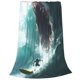 thumbnail image 2 of Fotbe Surfing Shark Manta de Franela Acolchonada con Estampado, Súper Suave y Esponjosa, Extra Grande para Sofá, Cama, Uso Todo el Año-60"x50", 2 of 7