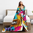 thumbnail image 5 of ZICANCN Throw Blanket Expressionism Abstract Splash Design , Couch Ultra Soft Micro Fleece Sofa Bed Camping Travel Blanket for Adults, 80"x60", 5 of 8