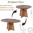 thumbnail image 5 of 59 Inch Extendable Dining Room Table for 4-8, Modern Round Kitchen Table with Storage Shelves, Oval Dinner Tables for Living Room，Walnut, 5 of 8