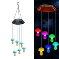 thumbnail image 2 of Yuedong Penguin Mushroom Solar Wind Chime Lamp Durable Pendants About 66cm High LED Outdoor Use For Courtyard Garden Decoration, 2 of 17
