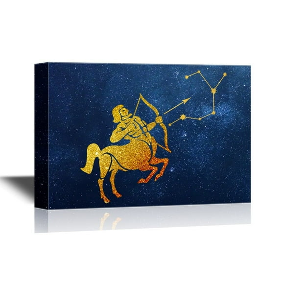 wall26 - Constellation Canvas Wall Art - Sagittarius - Gallery Wrap Modern Home Art | Ready to Hang - 16x24 inches