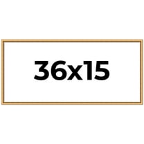 36x15 Frame Beaded Gold Solid Wood Picture Frame | 0.75 Inches Moulding Width | Liscio Oro