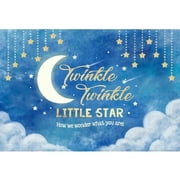 Baby Shower Backdrop Twinkle Twinkle Little Star Gender Reveal Photography Background Blue Sky Golden Star Newborn Baby Shower Party Decorations Banner Photo Props