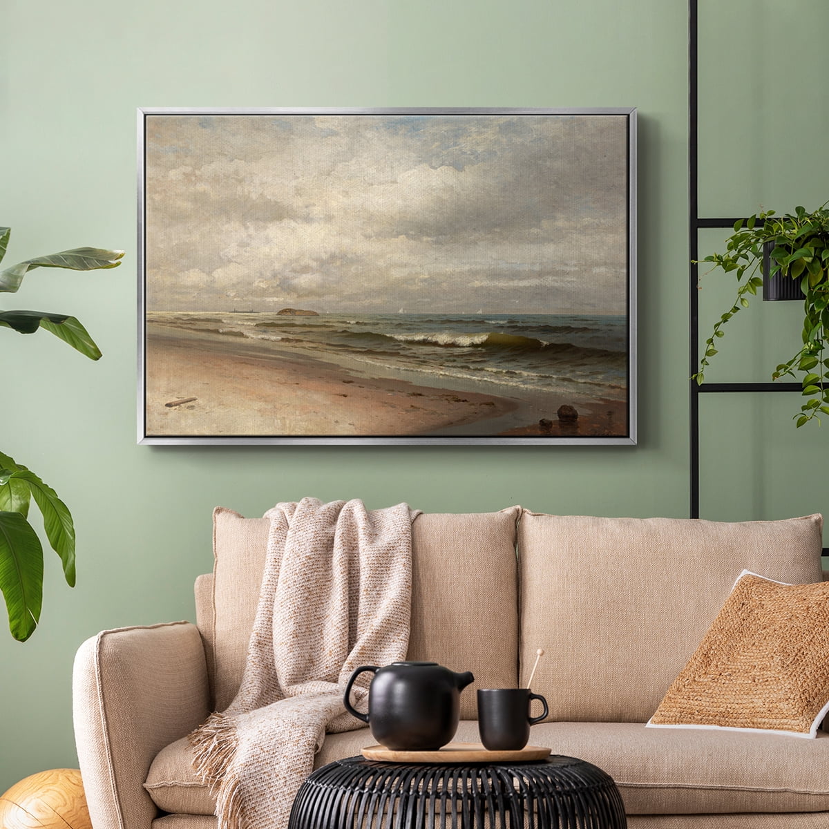 Vintage Landscape-MV By Wexford Home Framed in Silver Wood Gallery Wrapped Canvas 27 in. x 41 in.