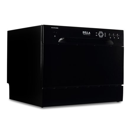 Della Compact Stainless Steel 6 Wash Cycles Countertop Dishwasher