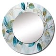 thumbnail image 2 of Designart "Liquid Art Charmed By Green Leaves" Leaves Rund Mirror For Wall Decor - Large Green Round Printed Mirror - Traditional Round Office Mirror - 23" x 23", 2 of 6