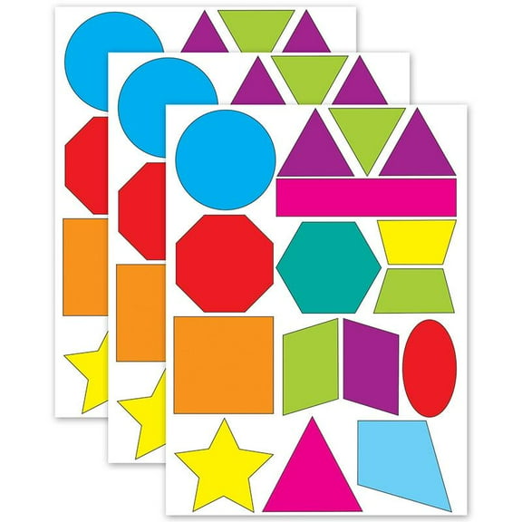 Ashley Productions Math Die-Cut Magnets, Shapes, 16 Per Pack, 3 Packs