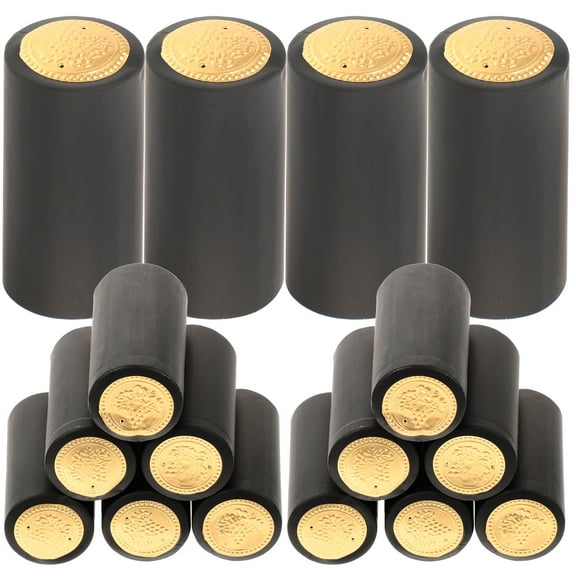 Black PVC Heat Shrink Caps for Wine Bottle Sealing and Protecting Contents 200pcs