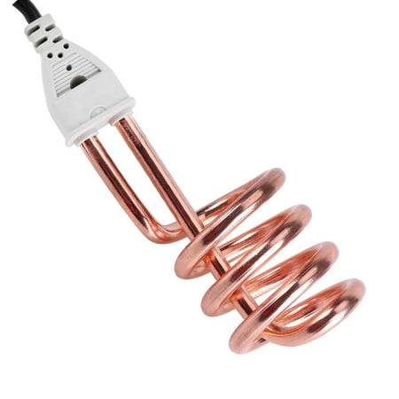 Four Heating Elements HERCHR 2500 Watt 220V Black Travel Kit Great for Heating Boiling Chocolate Coffee Tea Drinking Water Heater Immersion Portable Boiler stainless steel Element Coil with US Adapter ()