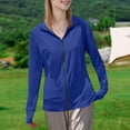 thumbnail image 2 of UAMVSH UPF 50+ Sun Protection Jackets for Women Lightweight Full Zip up Long Sleeve Coats with Thumb Hole Casual Running Athletic Outerwear(XX-Large,Blue), 2 of 7
