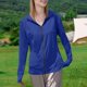 thumbnail image 2 of Sudadera con capucha y cremallera de lentejuelas para mujer, manga larga con tapa para el pulgar, protección solar de poliéster, camisa informal de cuello redondo para uso diario, sopatenor, 2 of 9