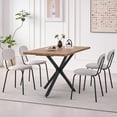 thumbnail image 6 of Stackable Dining Chairs Set of 4, Small Modern Kitchen Chair with Metal Legs, Space Saving Fabric Chairs for Apartment, Dining Living Room, White, 6 of 9