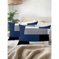 thumbnail image 3 of Waterproof Outdoor Throw Pillows with Inserts 12"x20" Set of 2,Navy Blue Black Grey Soft Decorative Pillowcases for Bedroom,Modern Irregular Geometric Abstract Pillow Covers for Sofa Living Room, 3 of 8
