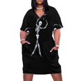 thumbnail image 2 of Vestido largo con bolsillos sueltos y esqueleto danzante para mujer. Vestidos largos para mujer. Ropa para mujer., 2 of 7