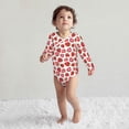 thumbnail image 4 of Xecao Hand Drawn Strawberry Print Baby unisex-baby Cotton Long-sleeve Bodysuits-6 Months, 4 of 6