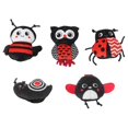 thumbnail image 1 of 5 Marionetas De De Peluche Para Contar Historias, Para Juegos De Rol Y Enseñanza, En Negro Y Rojo., 1 of 8