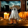 thumbnail image 5 of Halloween Ghost Decoration,Halloween Cowboy Ghost Decor,Spooky Ghost Cow with Boots Statues Cute Indoor Halloween Ornaments for Home Shelf Mantel Display,For The Home Tabletop Decor Garden(White), 5 of 5