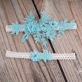 thumbnail image 3 of 2pcs Wedding Garter Flower Lace Rhinestone Elastic Bridal Garters for Bridesmaid Wedding Favor Decoration Sky Blue, 3 of 7