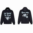 thumbnail image 1 of Broken Planet Letters Foam Print Loose Casual Plus Velvet Hooded Sweatshirt-977 Black-M, 1 of 1