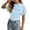 Light Blue*, variant on RUTAYY Girls Short Sleeve T-Shirt Crew Neck Letter Print Short Sleeve Casual Top Grey